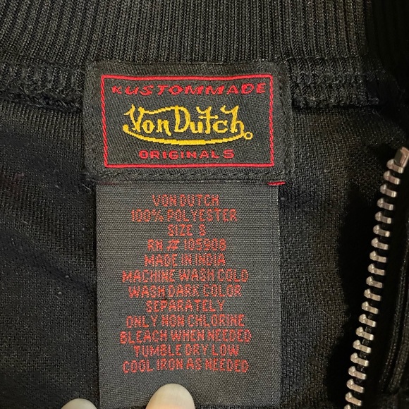 Von Dutch Black and Green Track Jacket - Picture 4 of 9